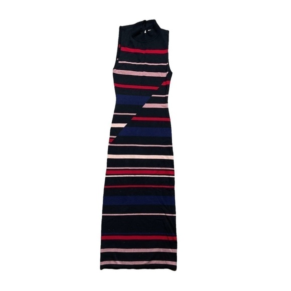 BCBGENERATION Black Multi Colored Striped Maxi Dress XS - Picture 8 of 8